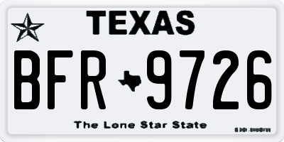 TX license plate BFR9726