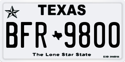 TX license plate BFR9800