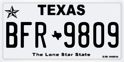 TX license plate BFR9809