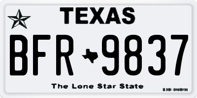 TX license plate BFR9837