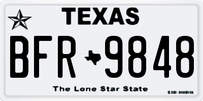TX license plate BFR9848