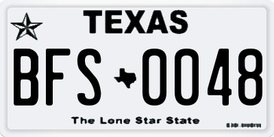 TX license plate BFS0048