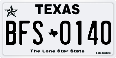 TX license plate BFS0140