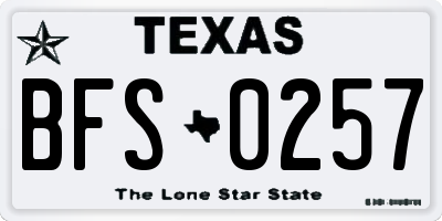 TX license plate BFS0257