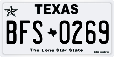 TX license plate BFS0269