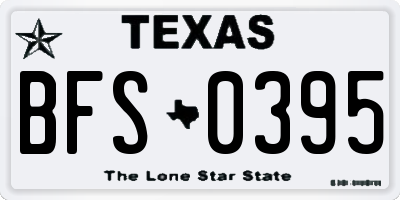 TX license plate BFS0395