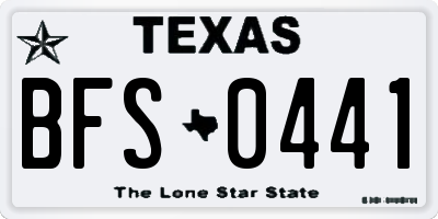 TX license plate BFS0441