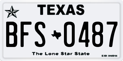 TX license plate BFS0487