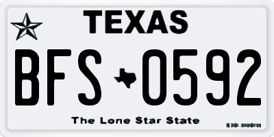TX license plate BFS0592