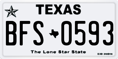 TX license plate BFS0593