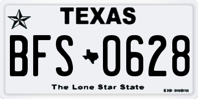 TX license plate BFS0628
