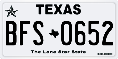 TX license plate BFS0652