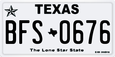 TX license plate BFS0676