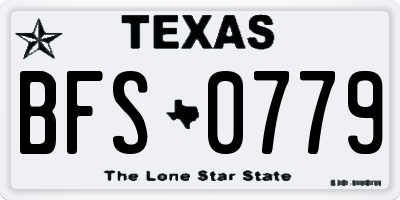 TX license plate BFS0779