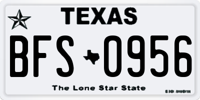TX license plate BFS0956