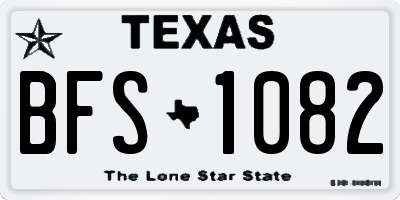 TX license plate BFS1082