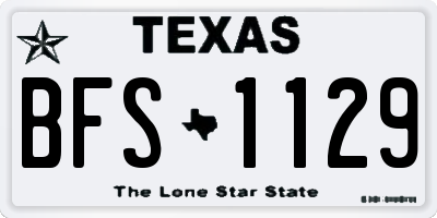 TX license plate BFS1129
