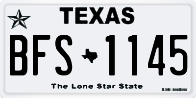 TX license plate BFS1145