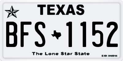 TX license plate BFS1152