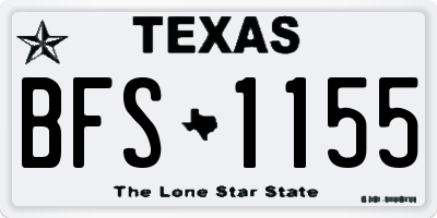 TX license plate BFS1155