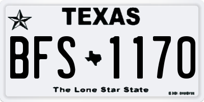 TX license plate BFS1170