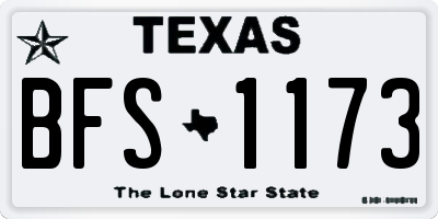 TX license plate BFS1173