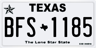 TX license plate BFS1185