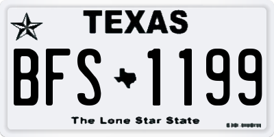 TX license plate BFS1199