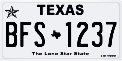 TX license plate BFS1237