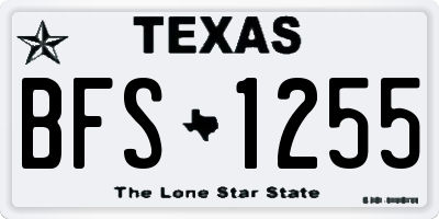 TX license plate BFS1255