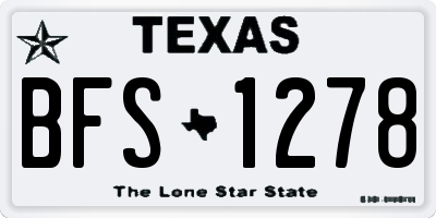 TX license plate BFS1278