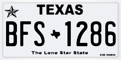 TX license plate BFS1286