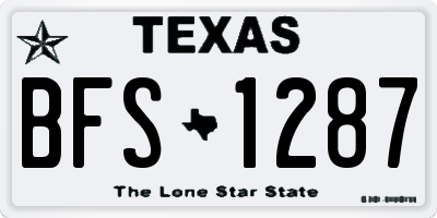 TX license plate BFS1287