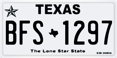TX license plate BFS1297