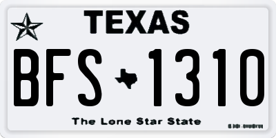 TX license plate BFS1310