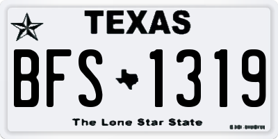 TX license plate BFS1319