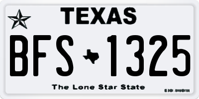 TX license plate BFS1325