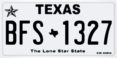TX license plate BFS1327