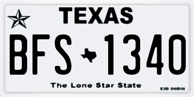 TX license plate BFS1340