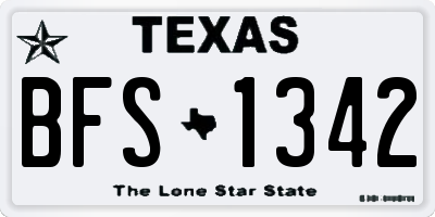 TX license plate BFS1342
