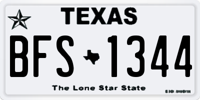 TX license plate BFS1344