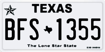 TX license plate BFS1355