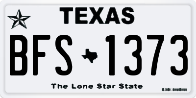 TX license plate BFS1373