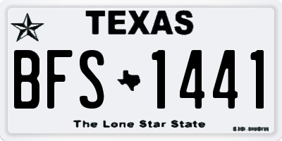 TX license plate BFS1441