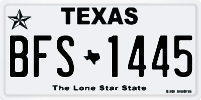 TX license plate BFS1445