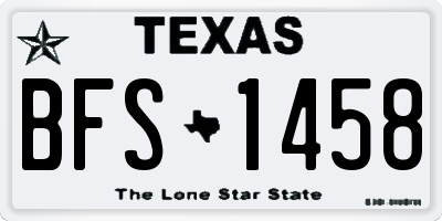 TX license plate BFS1458