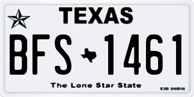 TX license plate BFS1461