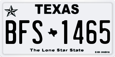 TX license plate BFS1465