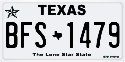 TX license plate BFS1479