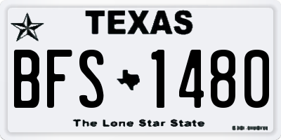 TX license plate BFS1480